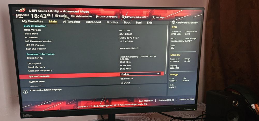 KIT Gaming i7 8700K+ Placa de baza ASUS ROG STRIX Z370-E GAMINGLA 800 RON