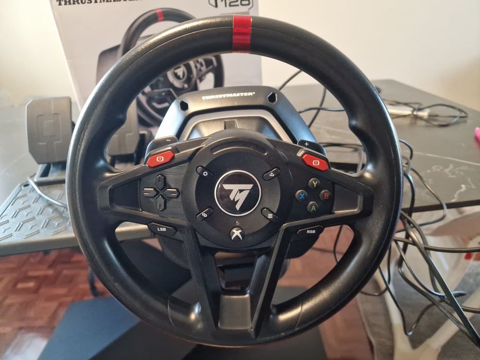 Волан с ГАРАНЦИЯ Thrustmaster t 128 за XBOX. Хибридна FFB - колани и зъбчатки. 2 Нм