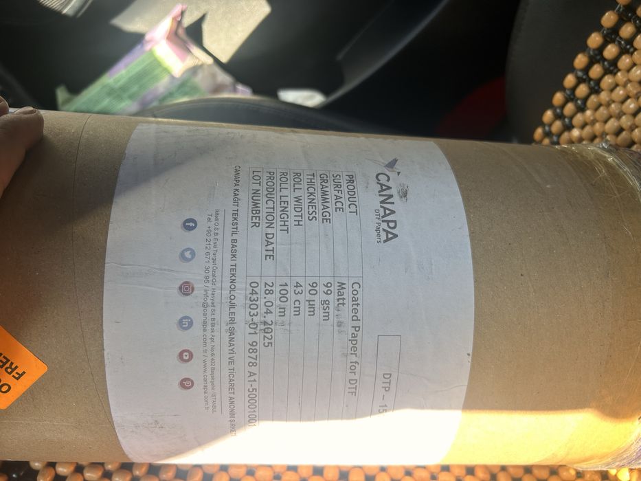 Rolă hârtie DTF Canapa 43 cm × 100 m – Nouă