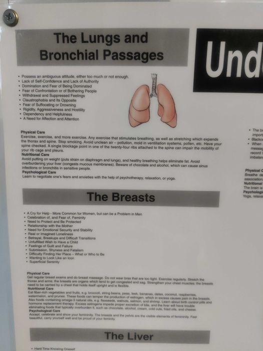 Afis Poster - legatura dintre EMOTII si BOLILE ORGANELOR noastre