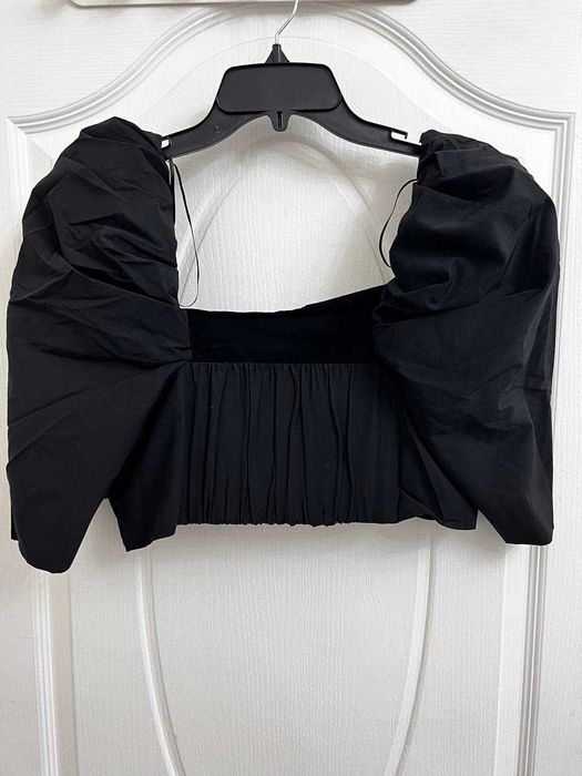 Новая укороченная рубашка /топ с пышными рукавами H&M, размер L(48/52)