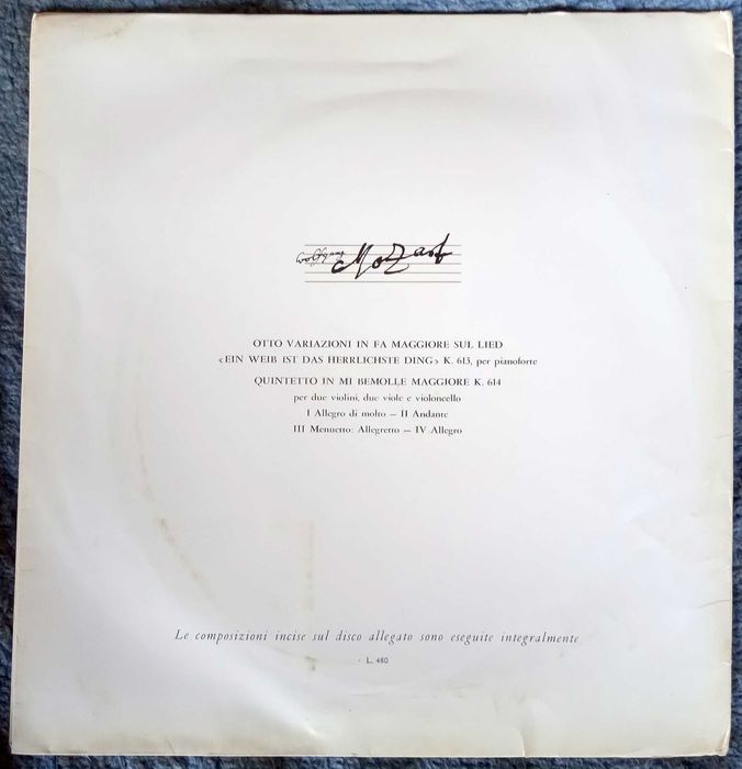 Грамофонна плоча Моцарт.луксозно издание Grandi musicisti. Италия
