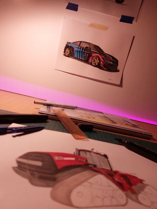 Poster A4 BMW M4 RACING facut manual.