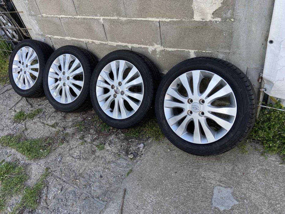 4бр. Алуминиеви джанти с нови гуми  195/50 R16 цола  Hyundai, Kia 4x100