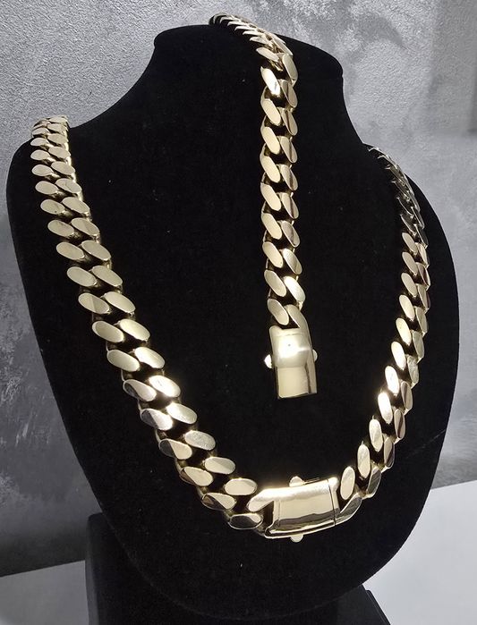 Set lant + bratara aur 14k CUBAN