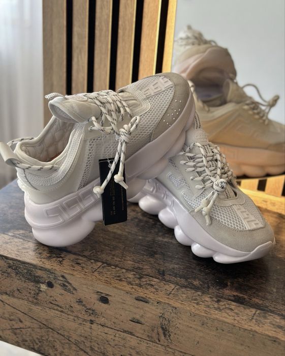 Adidasi Versace Chain Reaction Alb/Negru *Marimi Disponibile*Calitate Imepcabila*