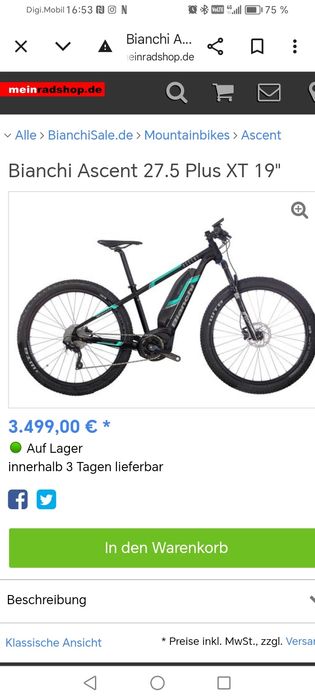 Bicicletă electrica bianchi