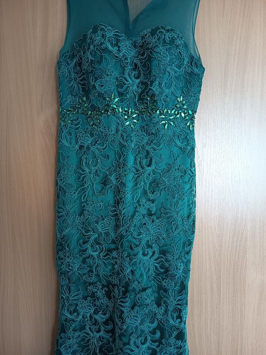 Rochie verde lunga eleganta