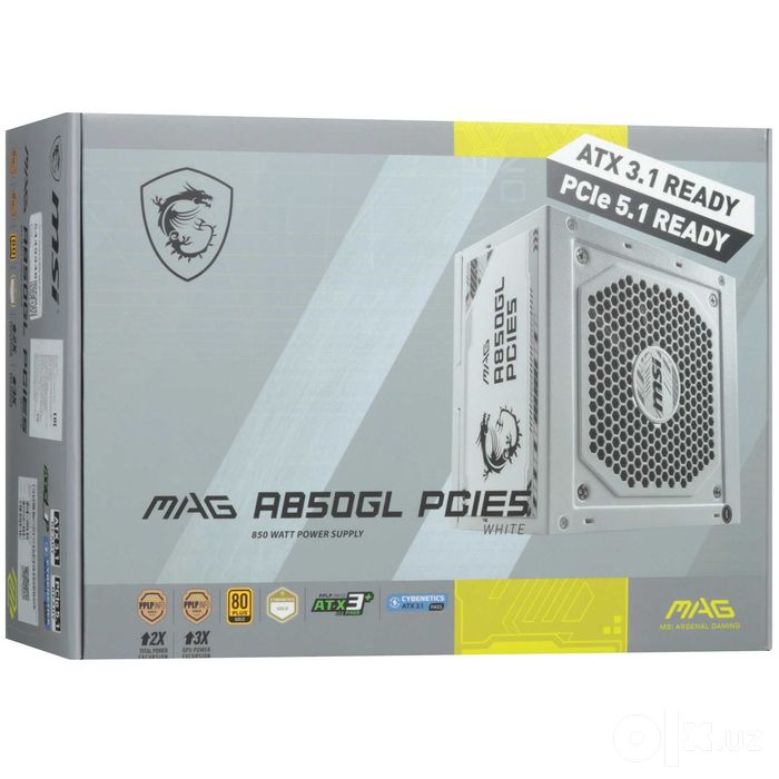 - Блок питания MSI MAG A850GL PCIE5 WHITE 850W (80 PLUS Gold)