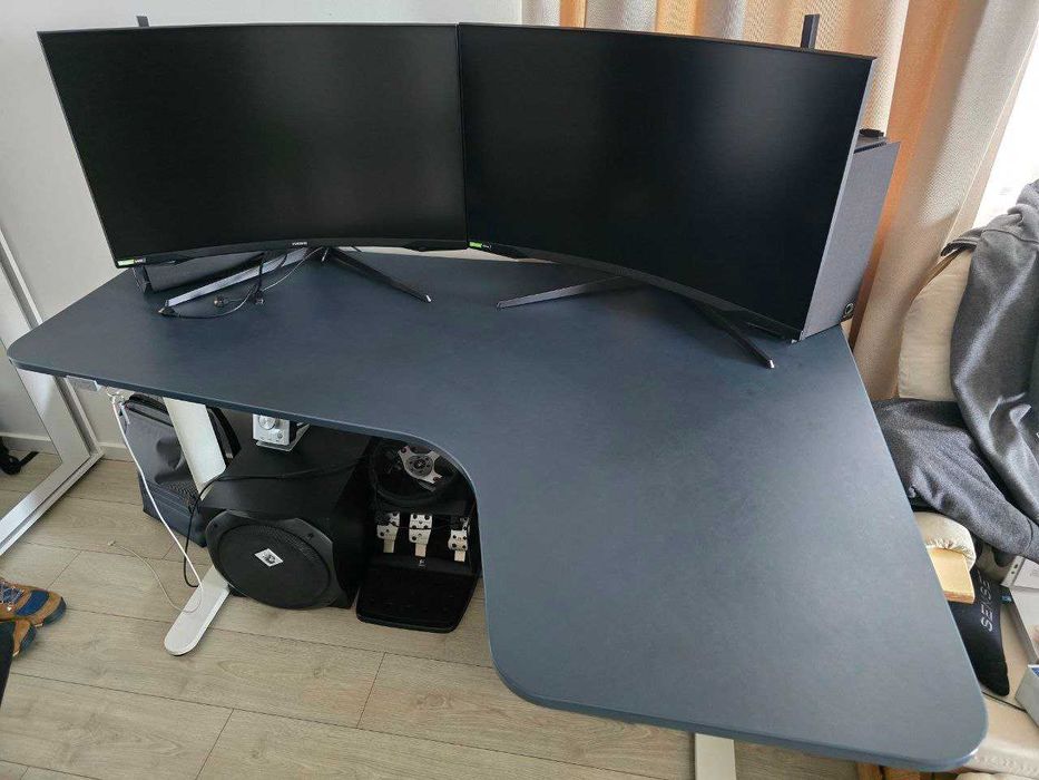 KIT Birou reglabil electric IKEA BEKANT + monitor Lenovo L27i