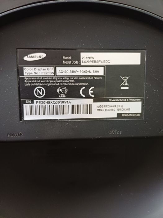 Monitor Samsung SyncMaster 2032BW 20-inch LCD