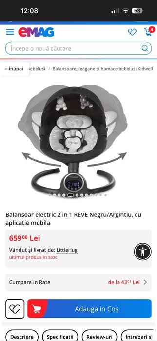 Leagăn electric impecabil doar probat