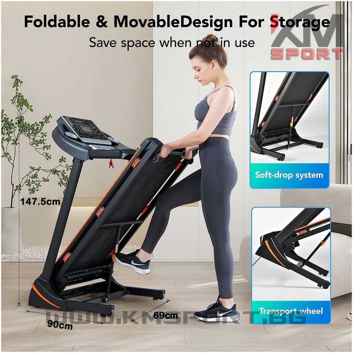 Нова масивна електрическа бягаща пътека с ел. регул.наклон/2г.гаранция