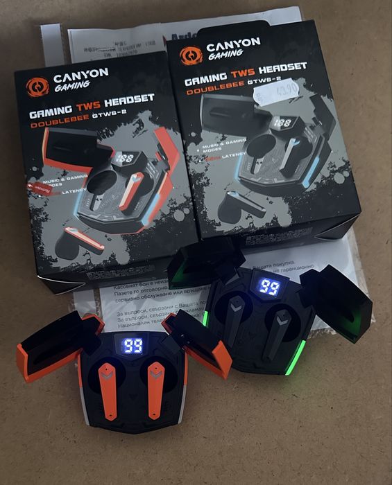 Безжични геймърски слушалки Canyon GTWS-2 Gaming DoubleBee ГАРАНЦИЯ