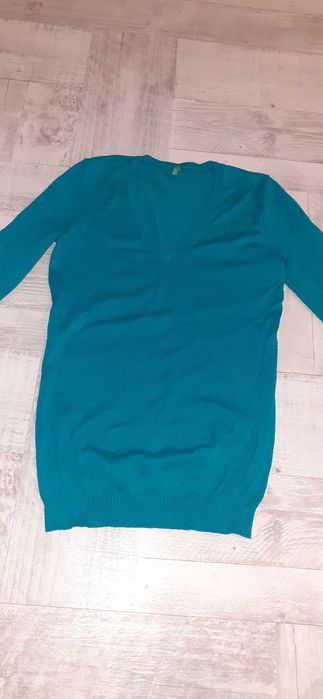 Pulovar turcoaz Benetton, mas XS