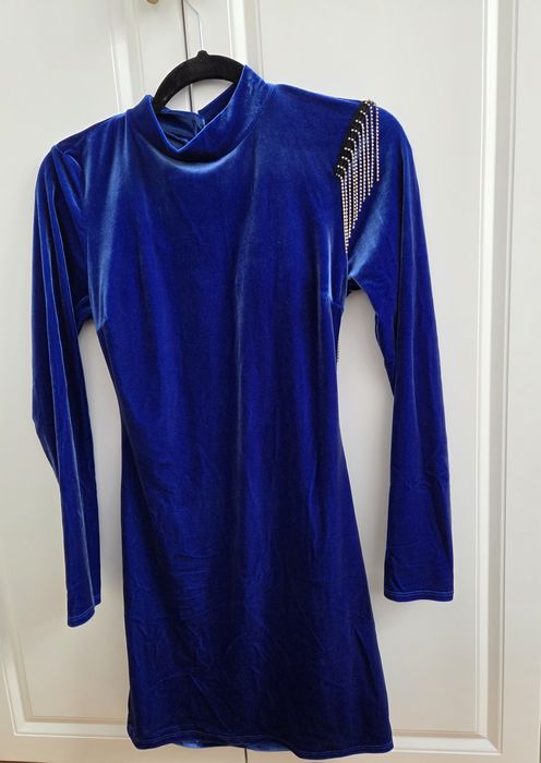 Rochie catifea albastru royal