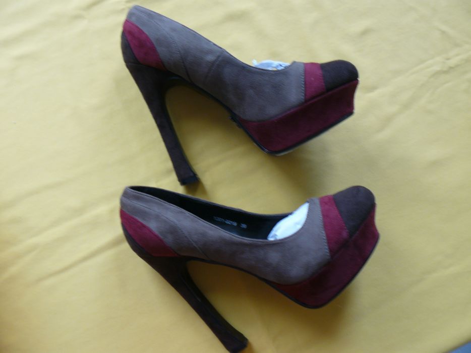 Pantofi Dama "AXEL" Cu Toc,Multi Col/STONE,Originali,