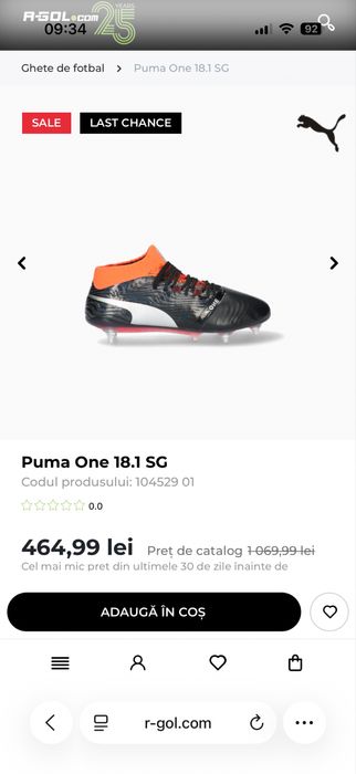 Ghete fotbal Puma One 18.1 profesionale