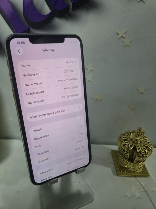 iPhone 11 Pro Max 64GB Baterie Originala:76%.Preṭ fix!