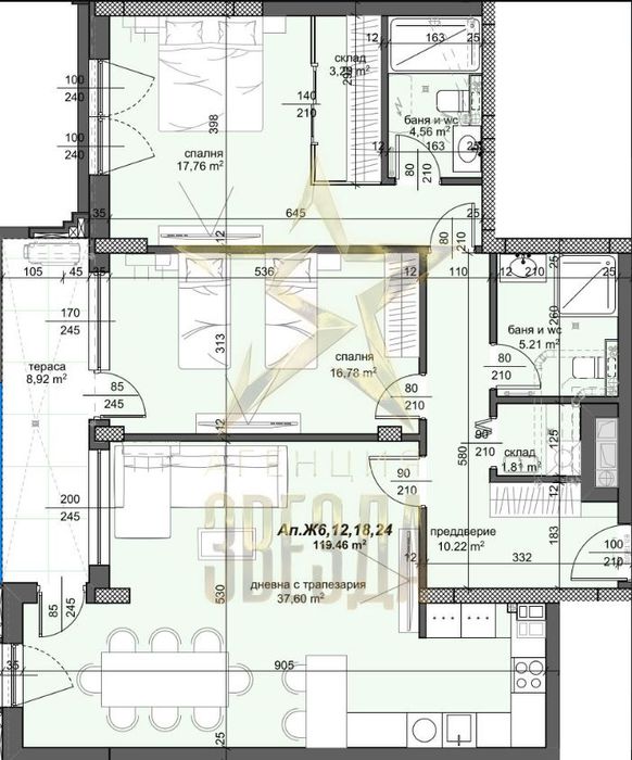 Просторен тристаен – до Парк Лаута и Пощата