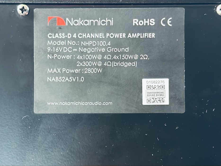 Amplificator auto nakamichi nhpd100.4