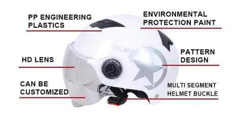 Скутер ва мотоцикллар учун химоя каска шлем. Хитойда ишлаб чикарилган