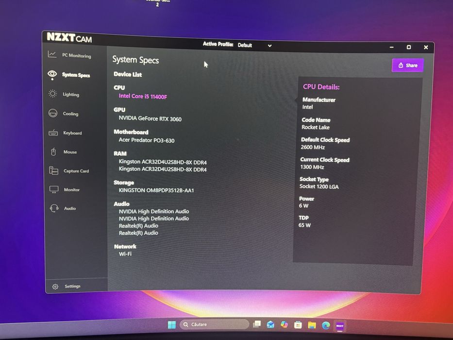 Vand / schimb PC gaming rtx 3060 12gb,  512 ssd, 16 gb ram acer predator