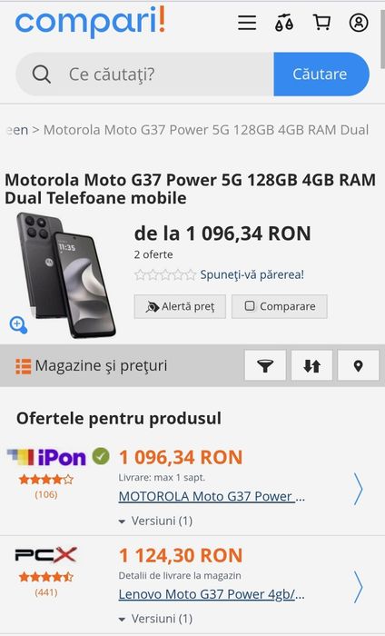 MOTOROLA Moto G37 Power 5G Grey 4/128 GB nou fullbox !