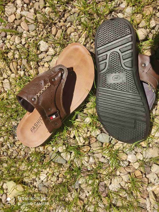 Мъжки чехли естествена кожа