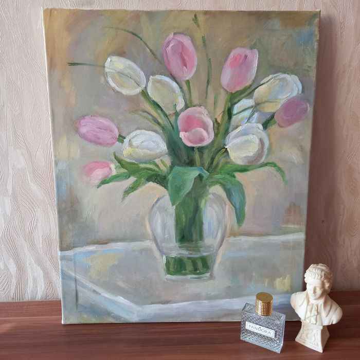 Картина "Тюльпаны в полдень" холст масло