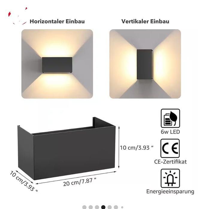 Aplica de perete LED 12W interior/exterior