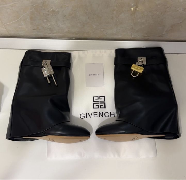 Givenchy Shark Lock Almond-Toe Ankle Boots 38