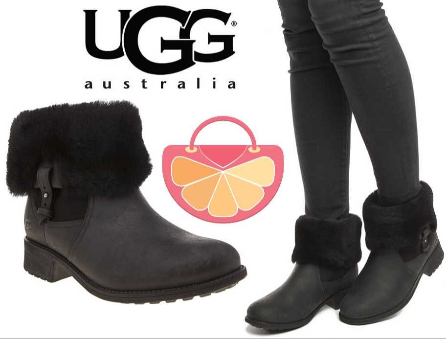 UGG AUSTRALIA № 36/37 – Водоустойчиви боти от ест. кожа и вълна нови