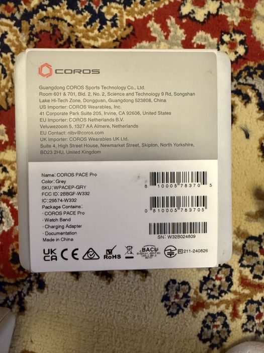 Coros pace pro grey blue Black