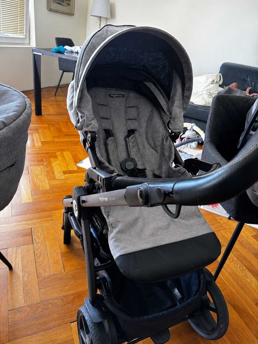 Система за пътуване Peg Perego Book Elite City Gray 3in1 - кош за новородено, детска количка и столче за кола.