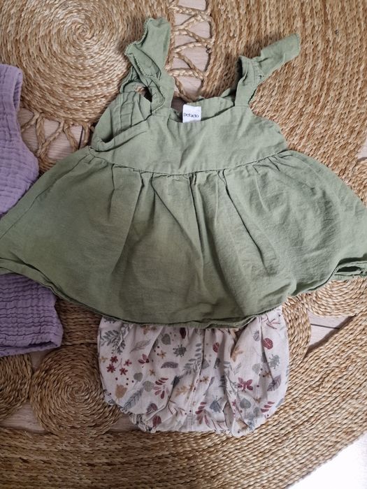 Salopeta muselina fetita 74 și set 74 superbe