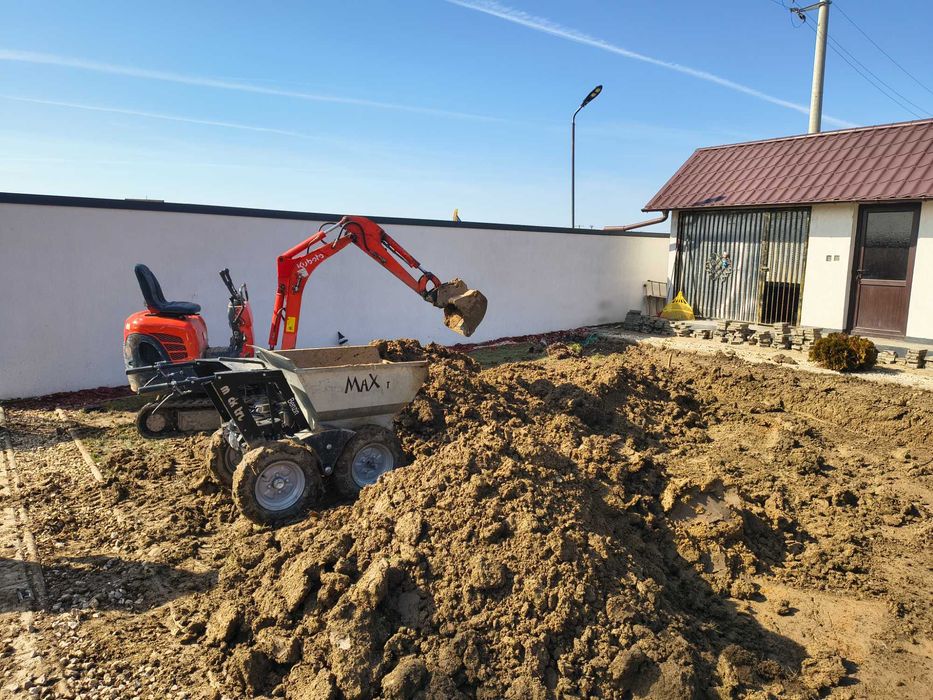 Lucrari cu miniexcavator si incarcator frontal