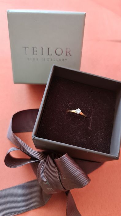 Inel logodna din aur galben 18k cu diamant