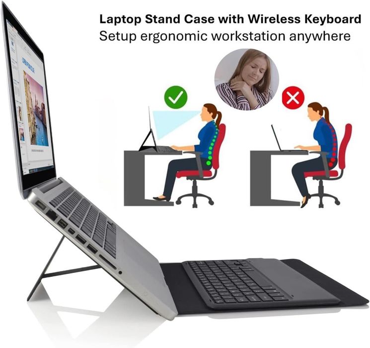 Калъф с клавиатура/поставка за преносим компютър до 13" ABEL IO