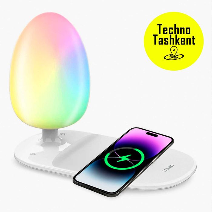 Настольная лампа-ночник LDNIO Y3 3в1 с функцией беспроводной зарядки