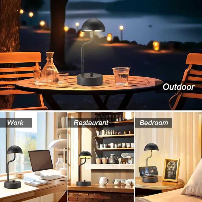 Dreamholder 2 бр. безжична сензорна настолна лампа, LED, 5000 mAh