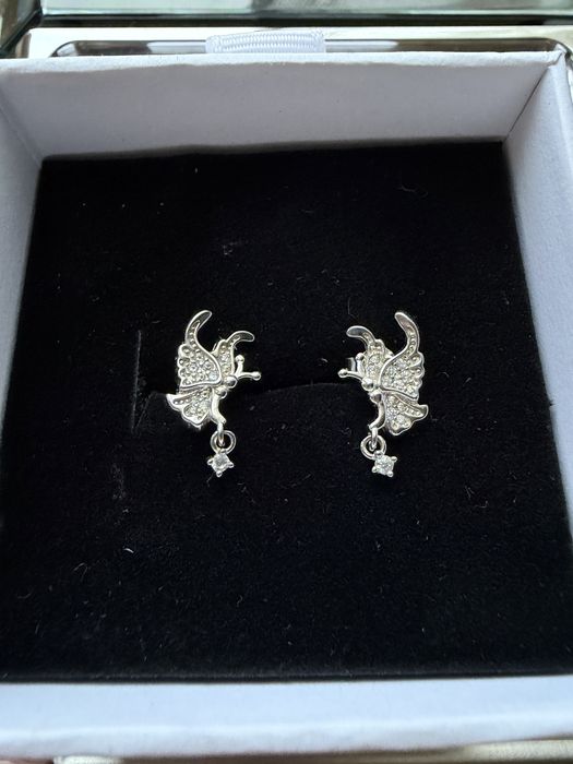 Комплект гривна и обеци пеперуди + подарък