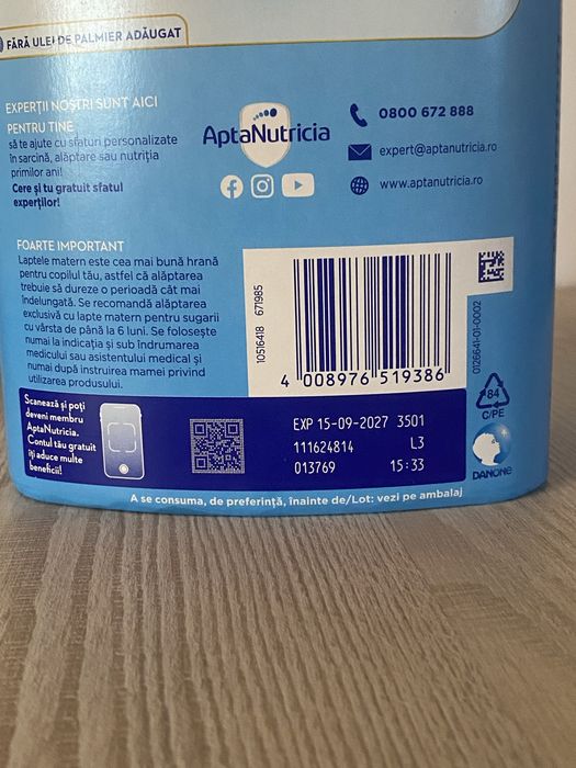 Aptamil NUTRI-BIOTIK 0-6 luni
