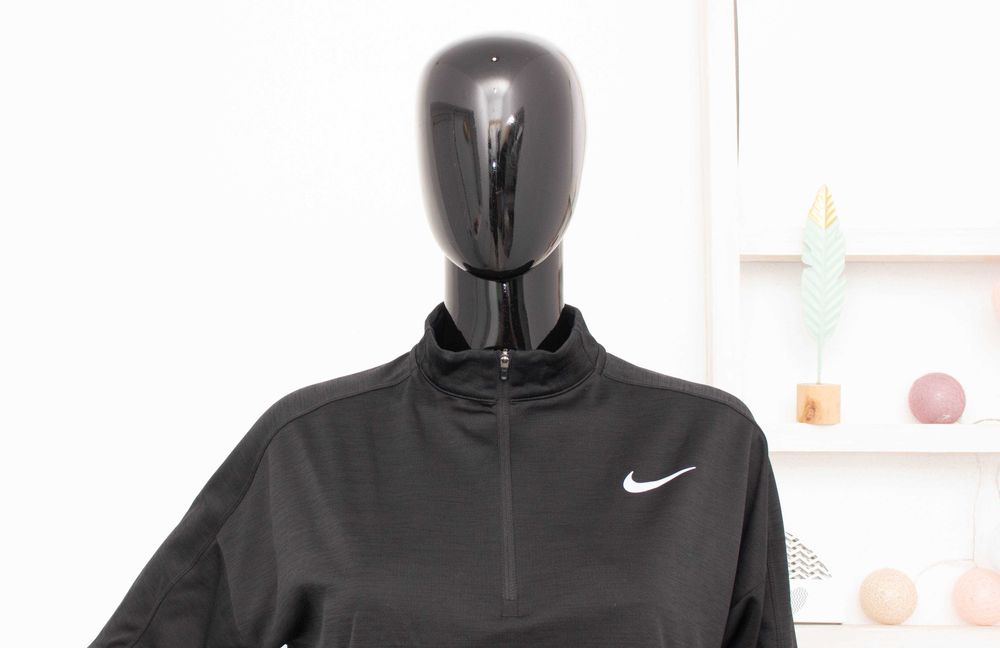Nike Running Оригинална дамска блуза черна за бягане с цип М