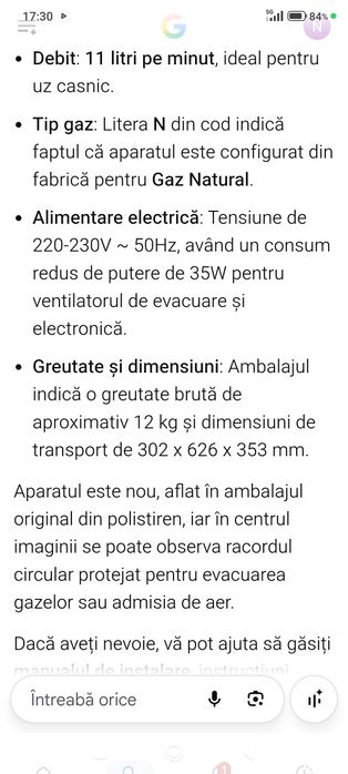 Instant apă caldă 11 litri/minut(boiler)