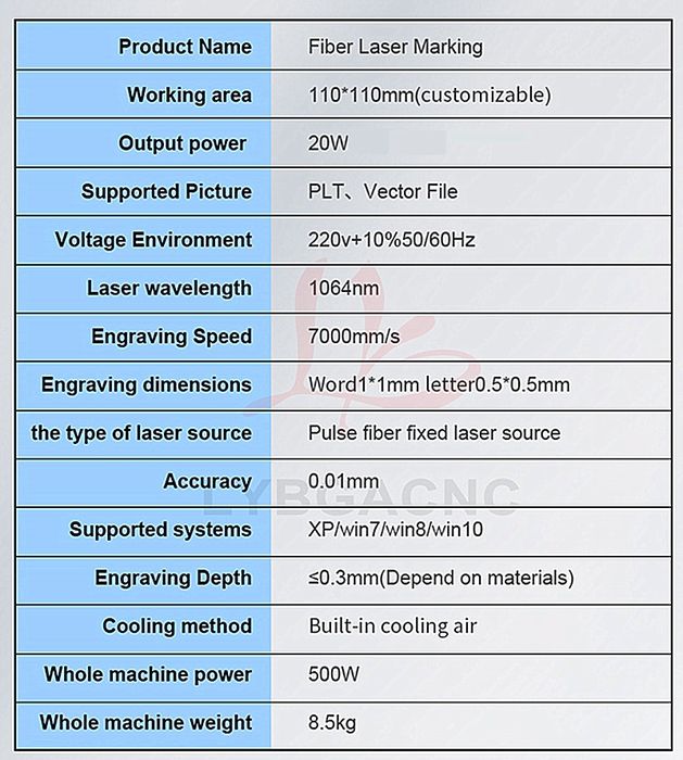 Мобилен файбър лазер 20W Fiber laser