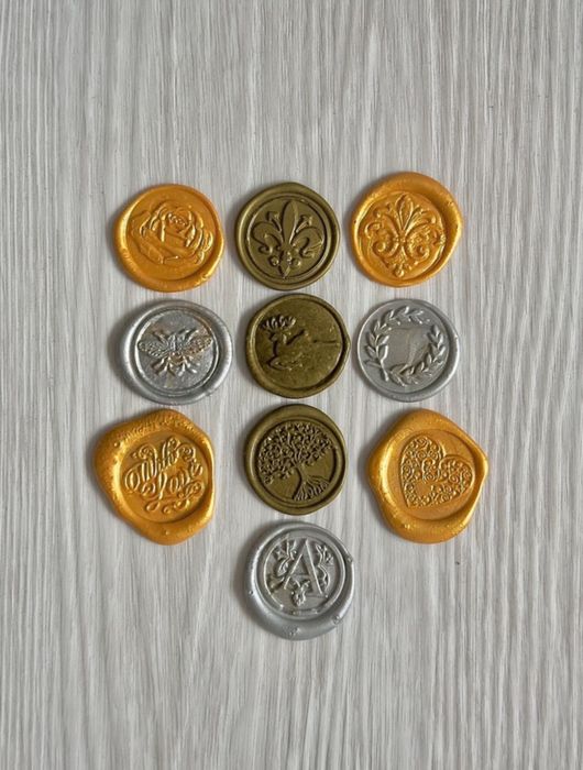 20 Sigilii ceara autoadezive | auriu | realizate manual | personalizat