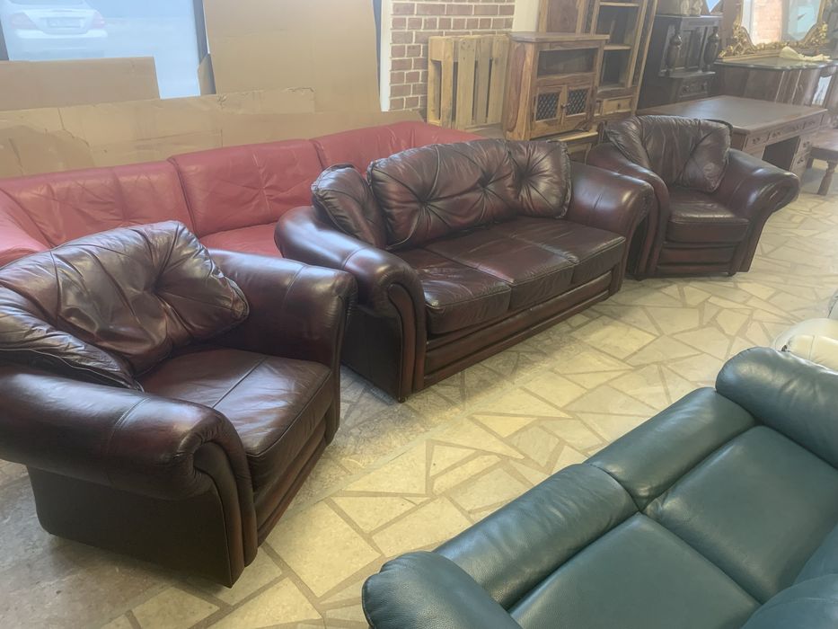 Естествена кожа холна гарнитура