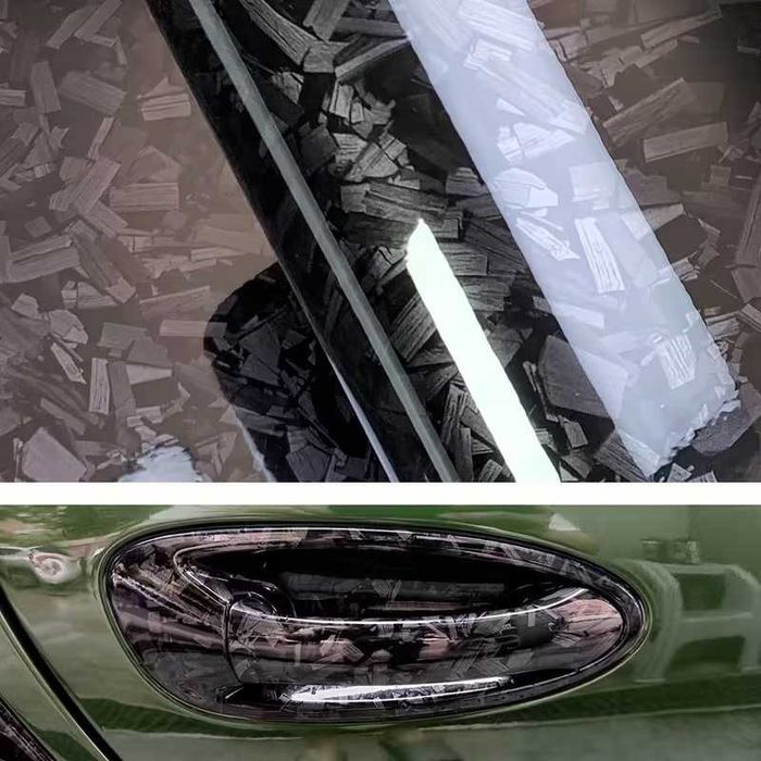 Луксозно гланцово фолио Кован Карбон за автомобил-Тъмно