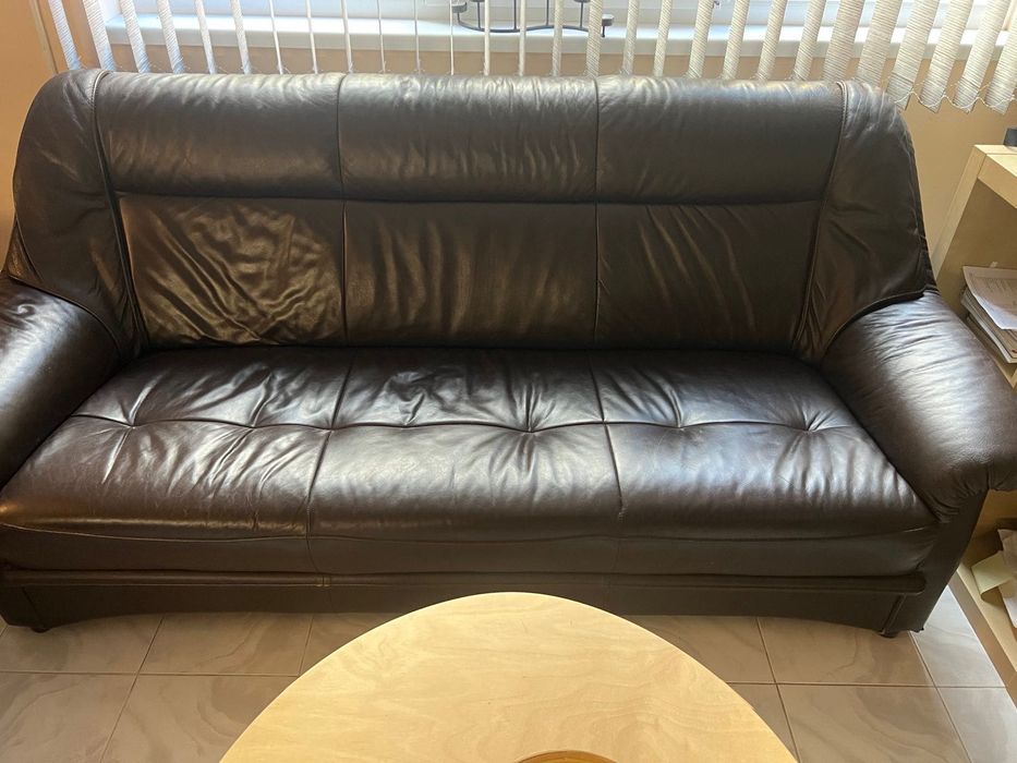 Холна гарнитура от естествена кожа